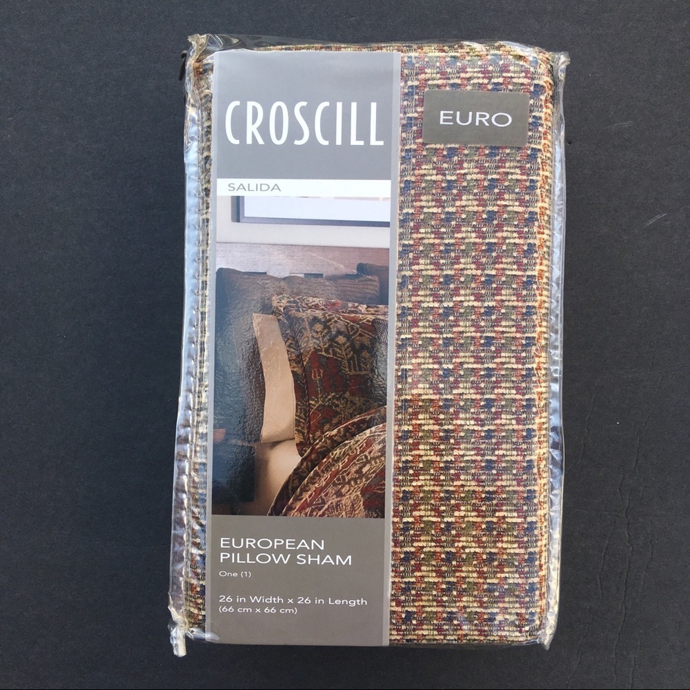 Croscill Pillow Shams Salida Euro Pair 26” x 26” Square European Sham New - Picture 5 of 7